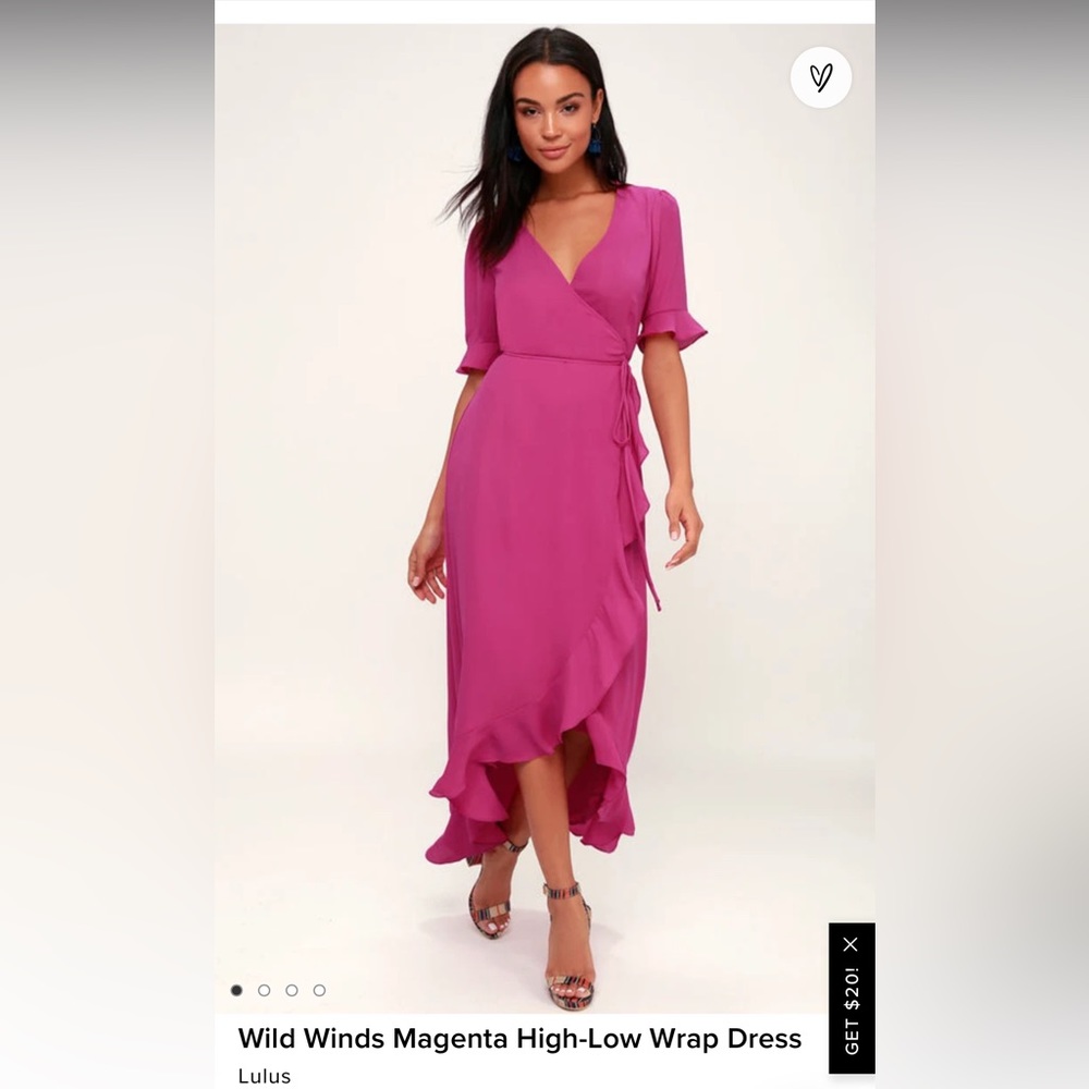 Lulus Wrap Dress in Magenta - Size M - Picture 1 of 4